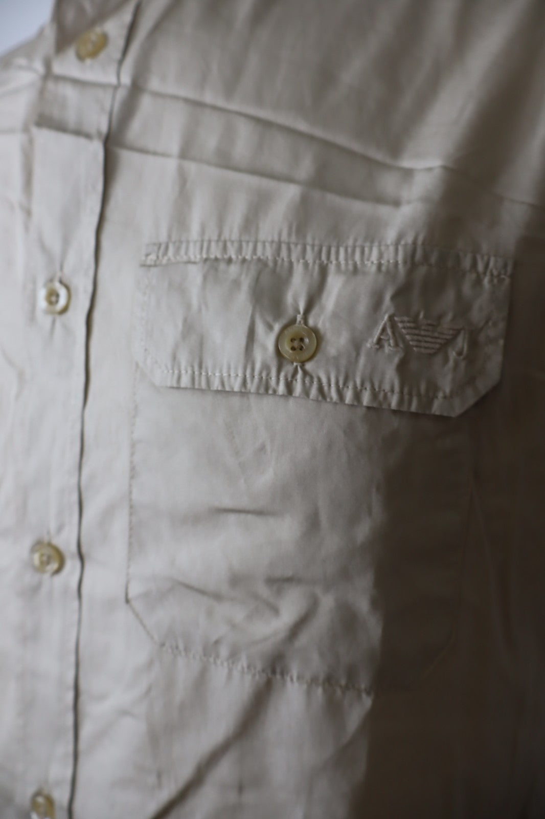 AJ ARMANI JEANS CAMICIA UOMO COTONE TG. S MAN CASUAL VINTAGE COTTON SHIRT