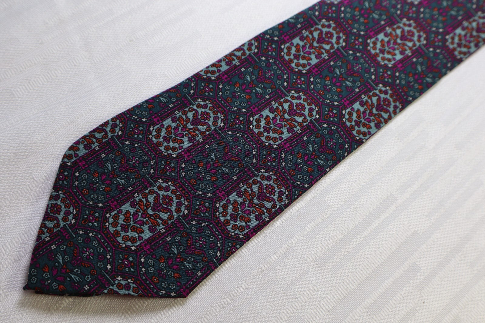BARTON MODA 100% SILK TIE SETA CRAVATTA NECKTIE MADE IN ITALY VINTAGE