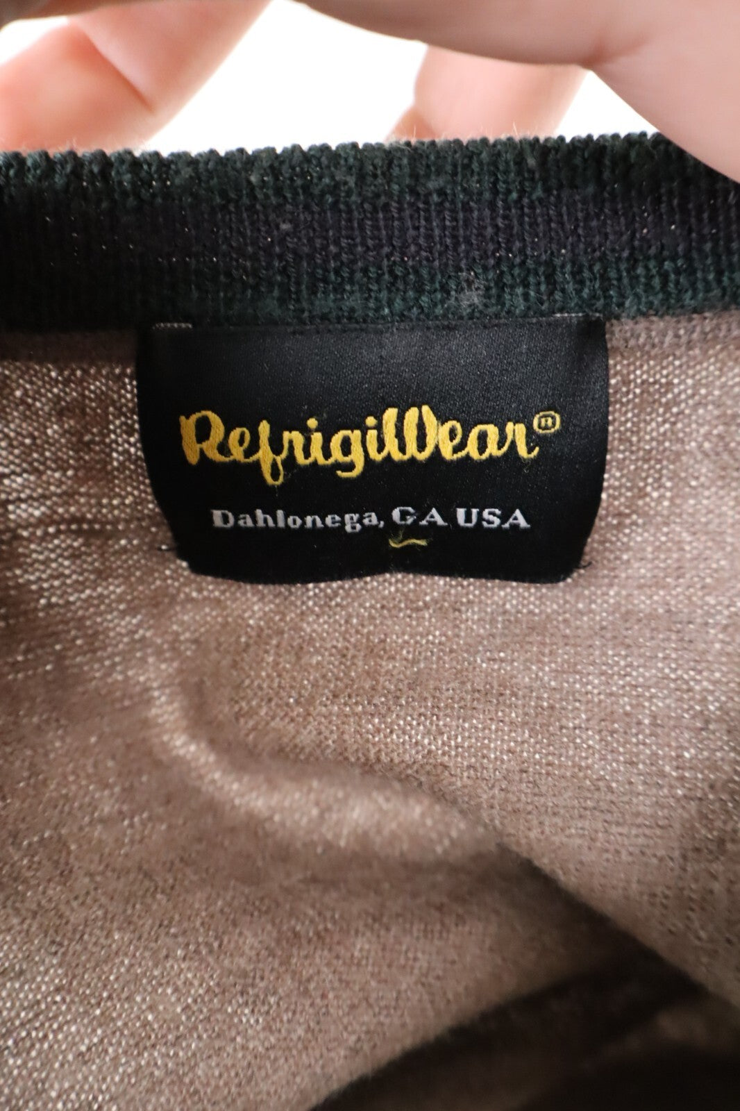 REFRIGIWEAR MAGLIONE LANA WOOL VINTAGE UOMO Tg. L MAN SWEATER CASUAL