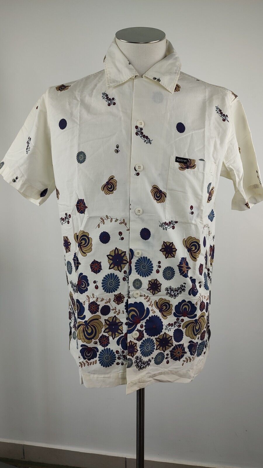 GAS CAMICIA UOMO TG. M MAN CASUAL VINTAGE SHIRT COTONE