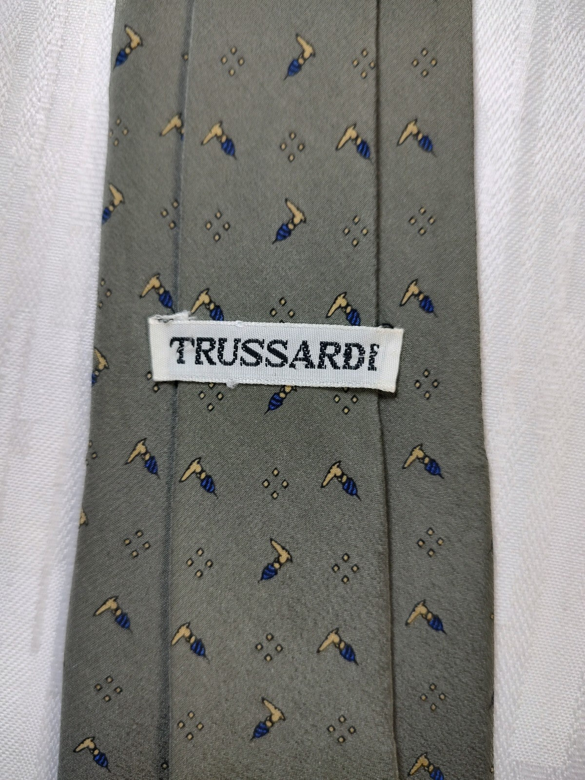 TRUSSARDI 100% SILK TIE SETA CRAVATTA NECKTIE MADE IN ITALY CLASSIC