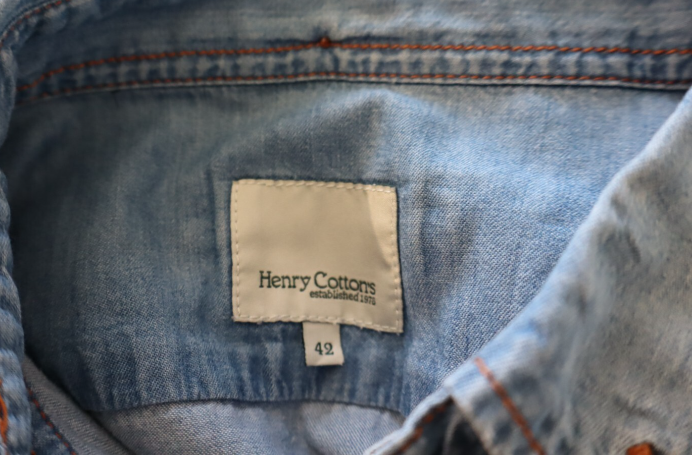 HENRY COTTON'S CAMICIA JEANS DONNA TG. 42 WOMAN SHIRT CASUAL VINTAGE DENIM