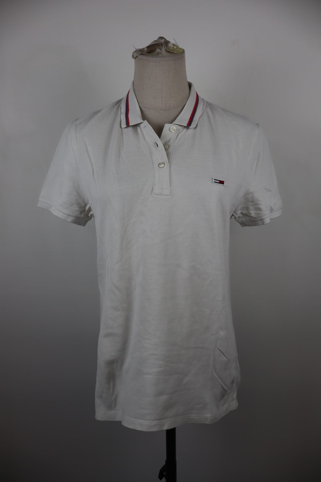 TOMMY HILFIGER JEANS POLO MAGLIA DONNA COTONE TG. M WOMAN SHIRT CASUAL VINTAGE