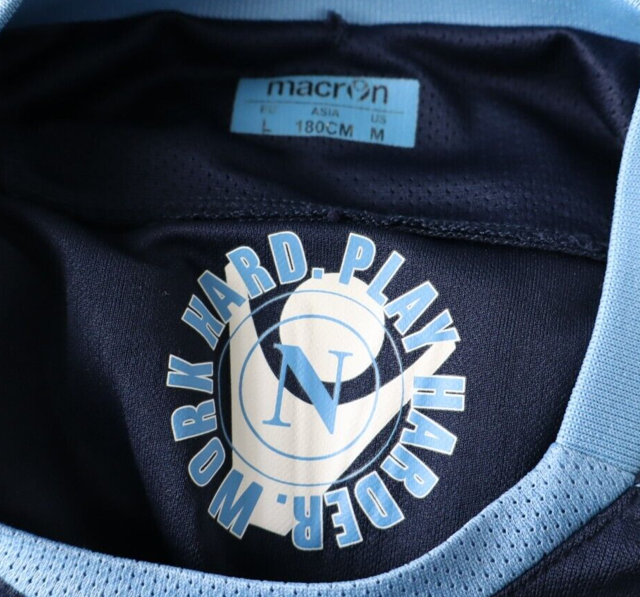 MACRON NAPOLI CAVANI N 7 MAGLIA CALCIO UOMO Tg L TRIKOT JERSEY AUTOGRAFATA