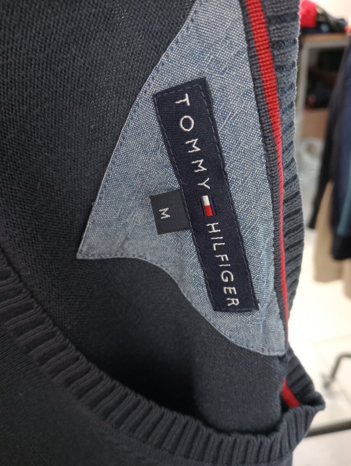 TOMMY HILFIGER MAGLIONE COTONE UOMO TG M MAN SWEATER CASUAL VINTAGE MADE ITALY