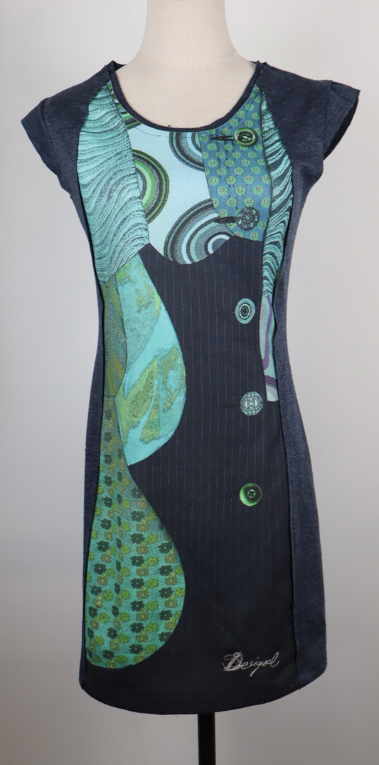 DESIGUAL VESTITO DONNA TG. S WOMAN CASUAL VINTAGE DRESS ABITO