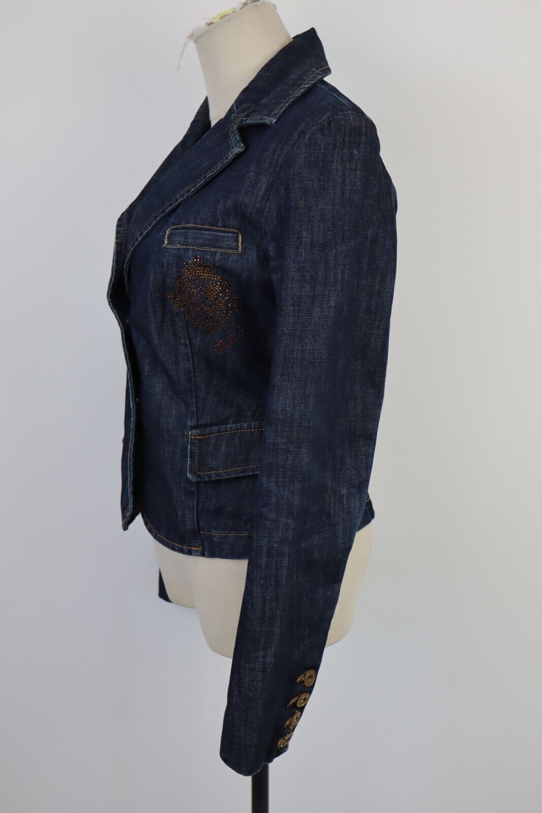 CLINK GIUBBINO JEANS  DONNA S JACKET DENIM AVVITATO GRUNGE VINTAGE Y2K 2000'S