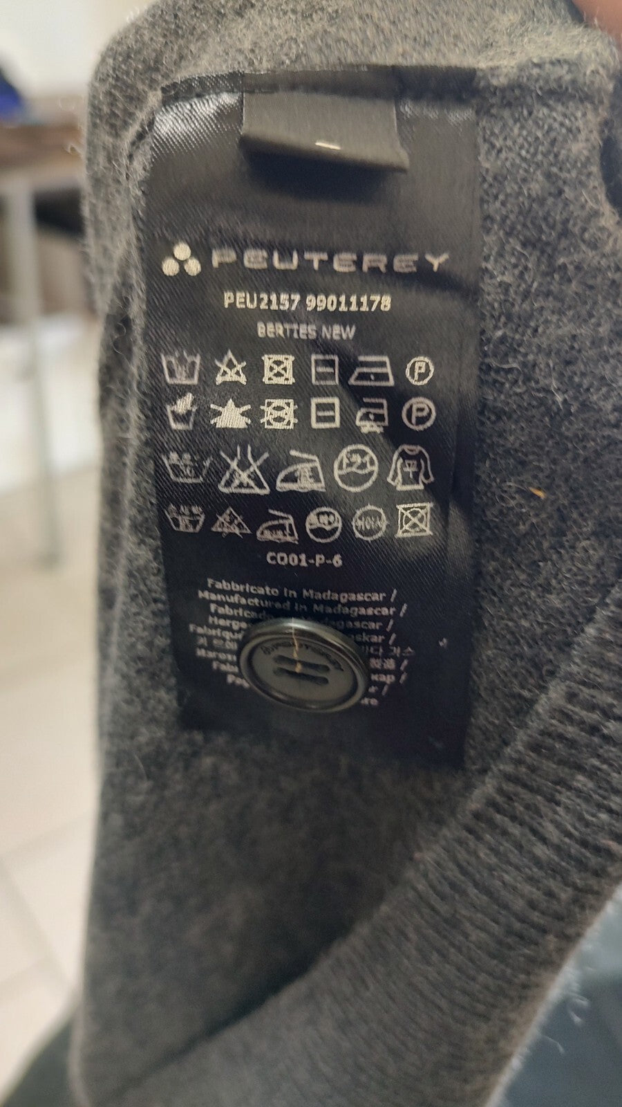 PEUTEREY MAGLIONE CARDIGAN VINTAGE LANA UOMO Tg. L MAN SWEATER