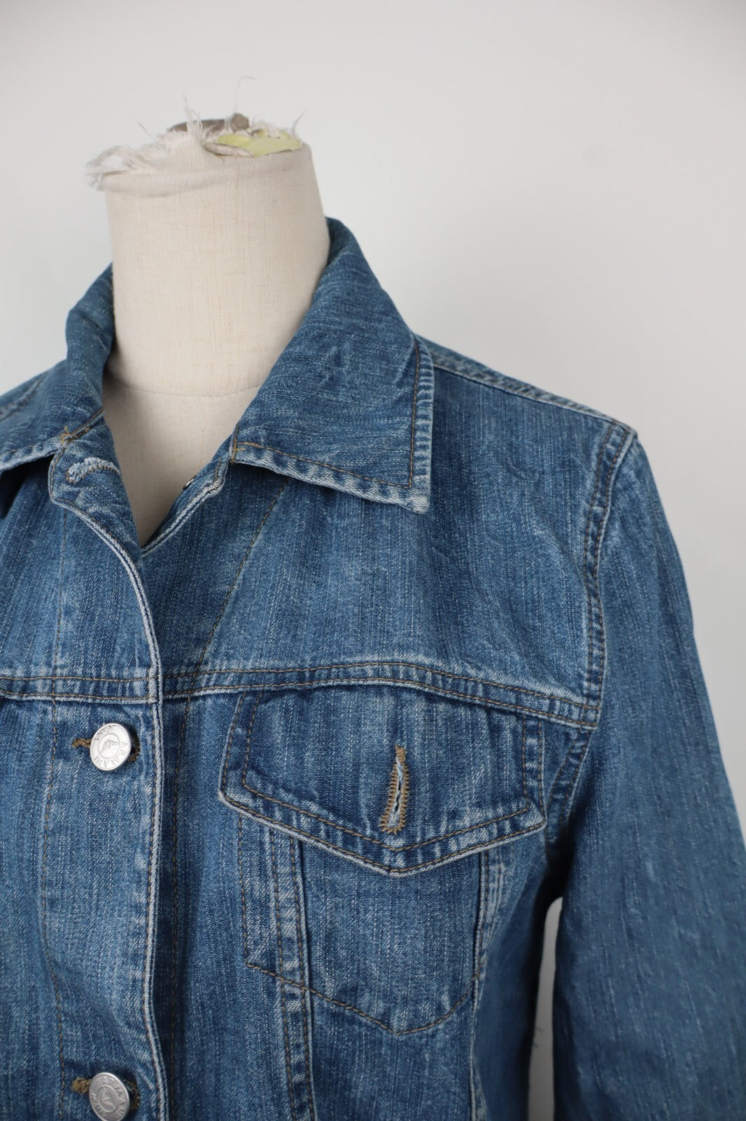 AJ ARMANI JEANS GIUBBINO DENIM DONNA 46 WOMAN CASUAL VINTAGE JACKET INDIGO N002