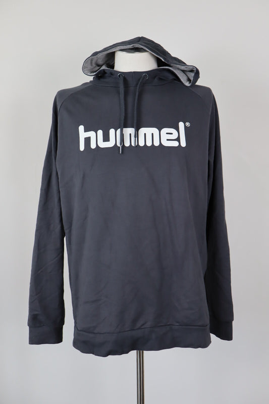 HUMMEL FELPA UOMO L MAN CASUAL JACKET VINTAGE SPORT SWEATSHIRT COTONE CAPPUCCIO