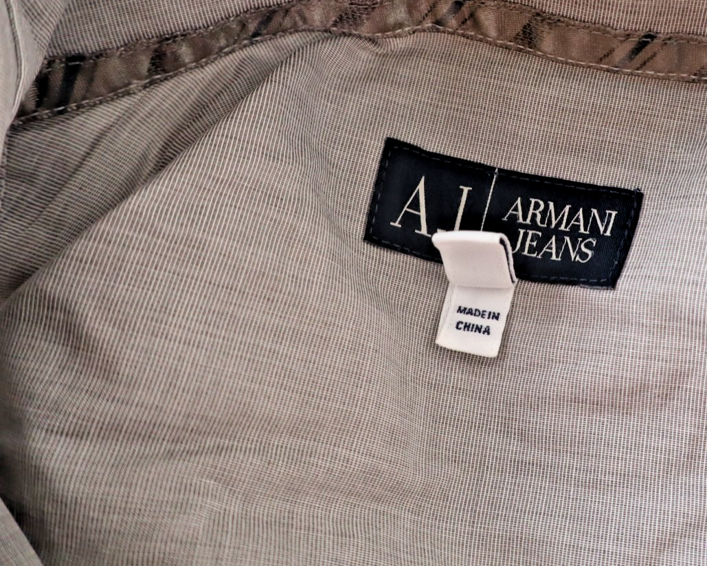 ARMANI JEANS CAMICIA UOMO COTONE XL MAN CASUAL VINTAGE COTTON SHIRT MANICA LUNGA