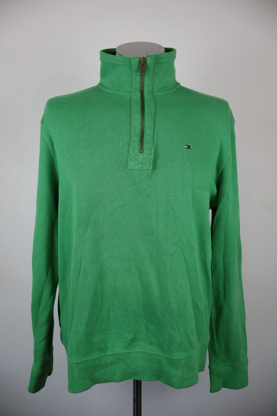 TOMMY HILFIGER FELPA CON ZIP UOMO TG. M MAN SWEATSHIRT CASUAL VINTAGE COTONE