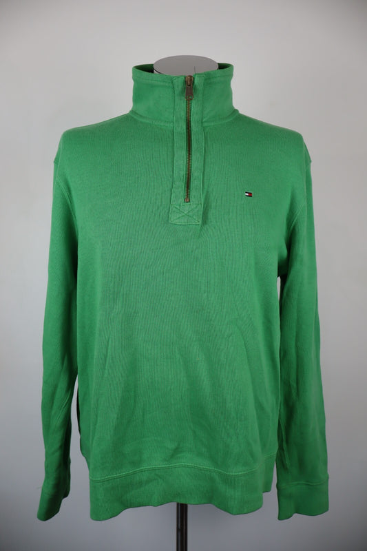 TOMMY HILFIGER FELPA CON ZIP UOMO TG. M MAN SWEATSHIRT CASUAL VINTAGE COTONE