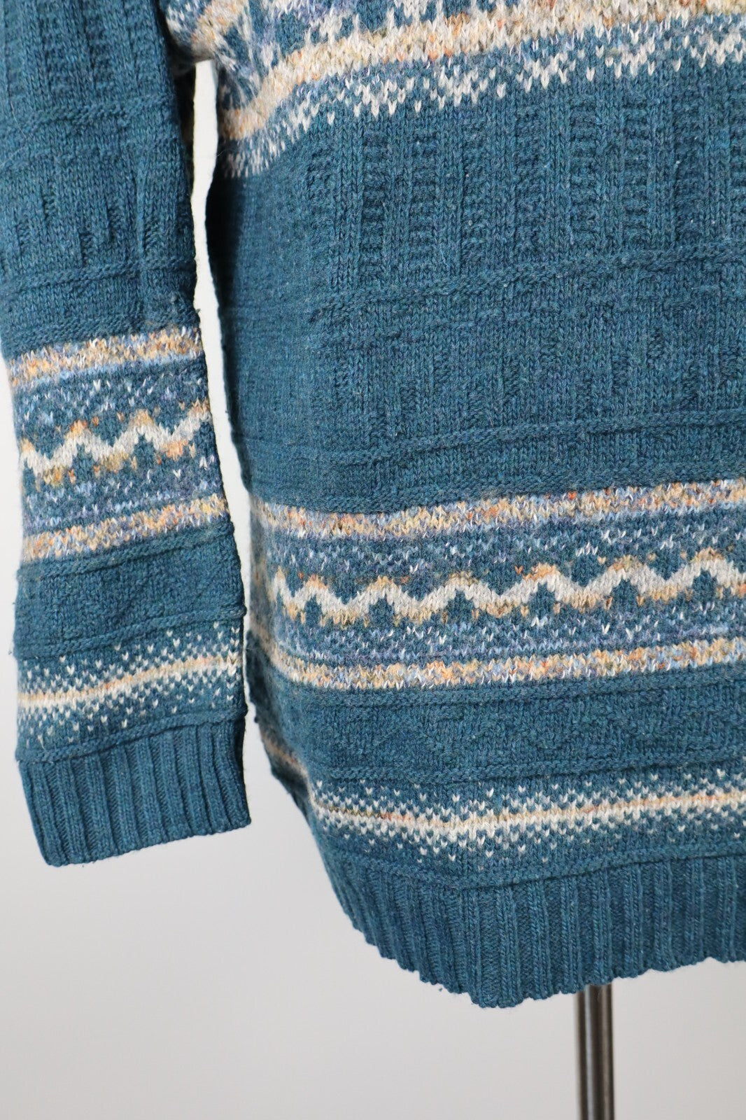 NORTH POLE MAGLIONE CON COLLETTO LANA VINTAGE UOMO Tg. L MAN WOOL SWEATER CASUAL