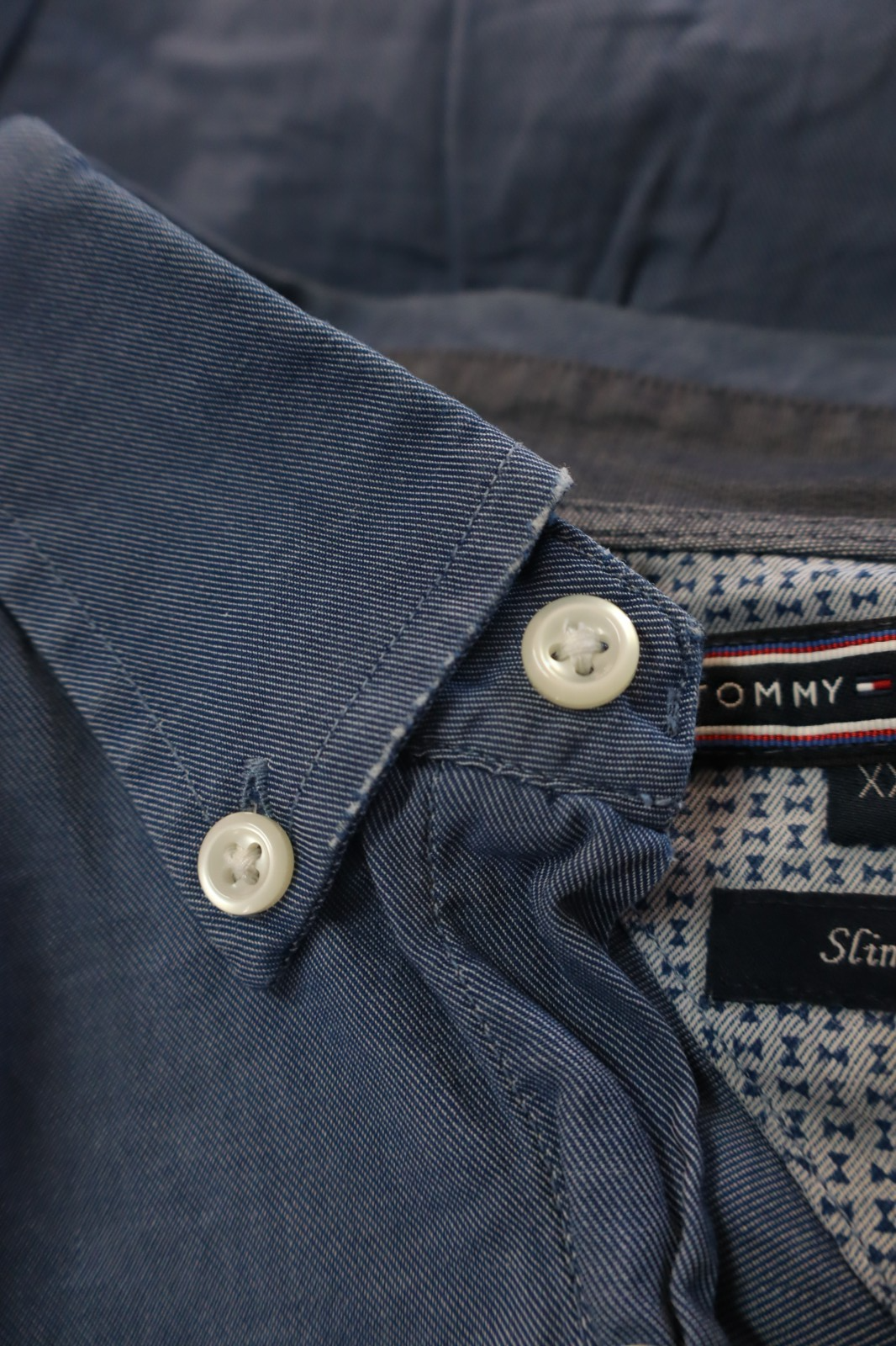 TOMMY HILFIGER CAMICIA UOMO COTONE TG. 2XL MAN CASUAL VINTAGE COTTON SHIRT