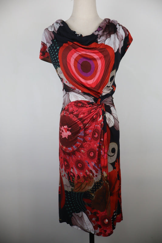 DESIGUAL VESTITO SMANICATO DONNA TG M WOMAN CASUAL VINTAGE DRESS ABITO LOGO