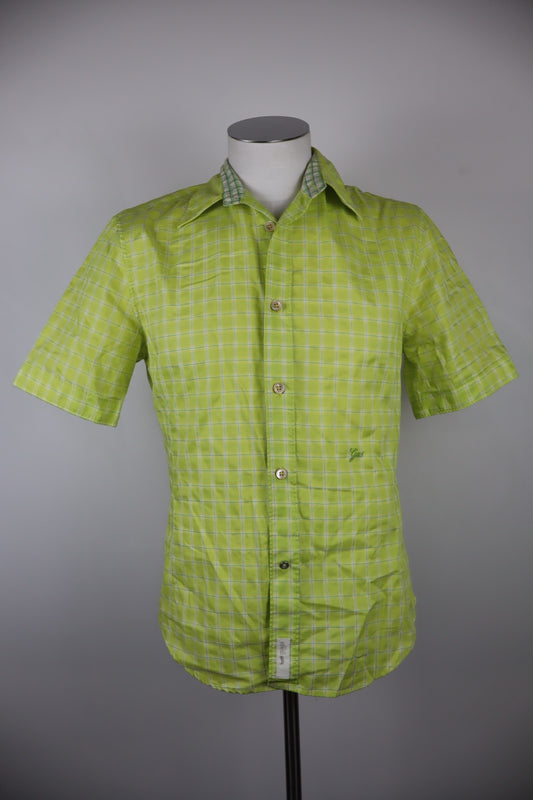 GAS CAMICIA UOMO TG. 15 37 MAN CASUAL VINTAGE MAN COTONE COTTON VERDE LOGO