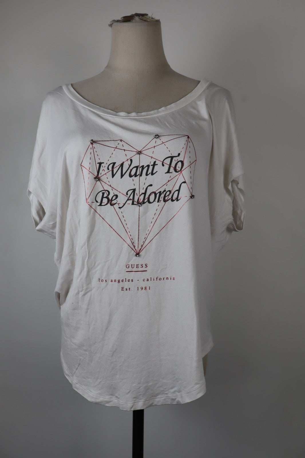 GUESS LOS ANGELES MAGLIA DONNA TG. S WOMAN CASUAL VINTAGE T-SHIRT TOP