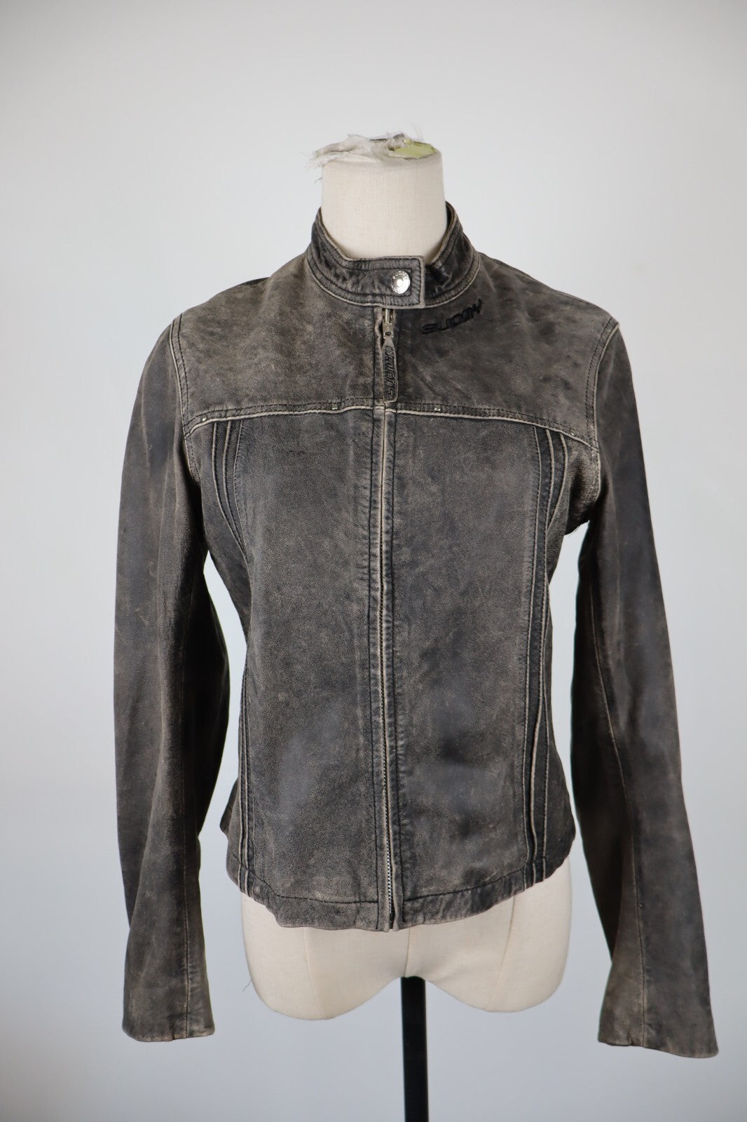 SUOMY GIUBBINO PELLE GIACCA DONNA M WOMAN CASUAL LEATHER JACKET VINTAGE