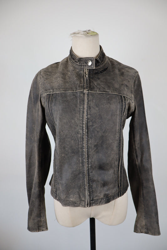 SUOMY GIUBBINO PELLE GIACCA DONNA M WOMAN CASUAL LEATHER JACKET VINTAGE
