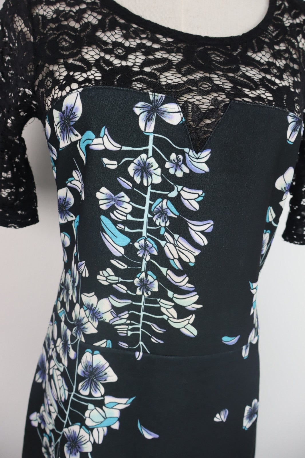 GUESS VESTITO DONNA TG. M WOMAN CASUAL VINTAGE DRESS ABITO FLOREALE CERNIERA
