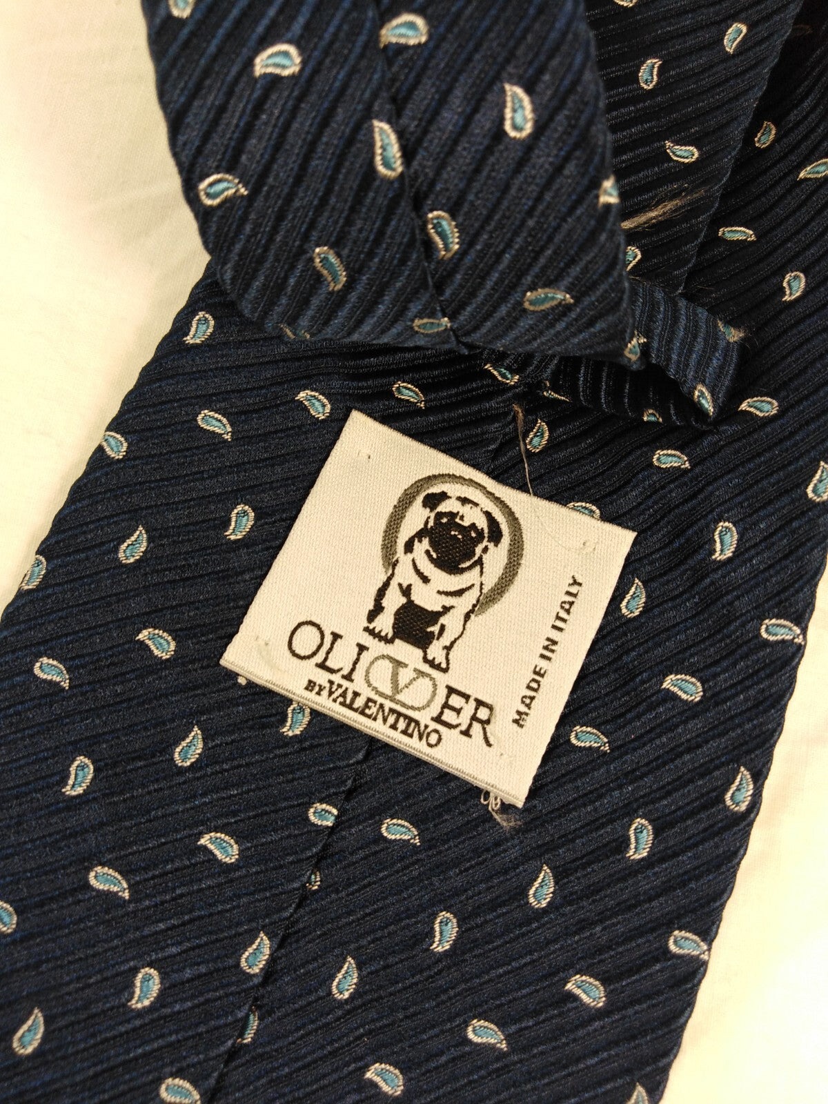 OLIVER BY VALENTINO 100%  SILK TIE SETA CRAVATTA NECKTIE MADE IN ITALY