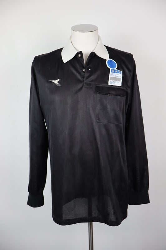 DIADORA ITALIA MAGLIA POLO CALCIO ARBITRO UOMO Tg 46 SOCCER MAN JERSEY VINTAGE