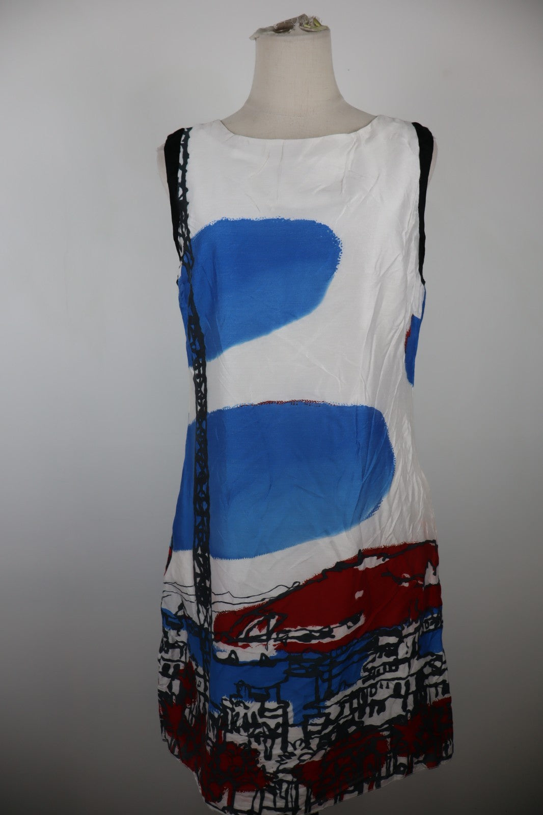 DESIGUAL VESTITO SMANICATO DONNA TG. 42 WOMAN CASUAL VINTAGE DRESS VISCOSA SETA