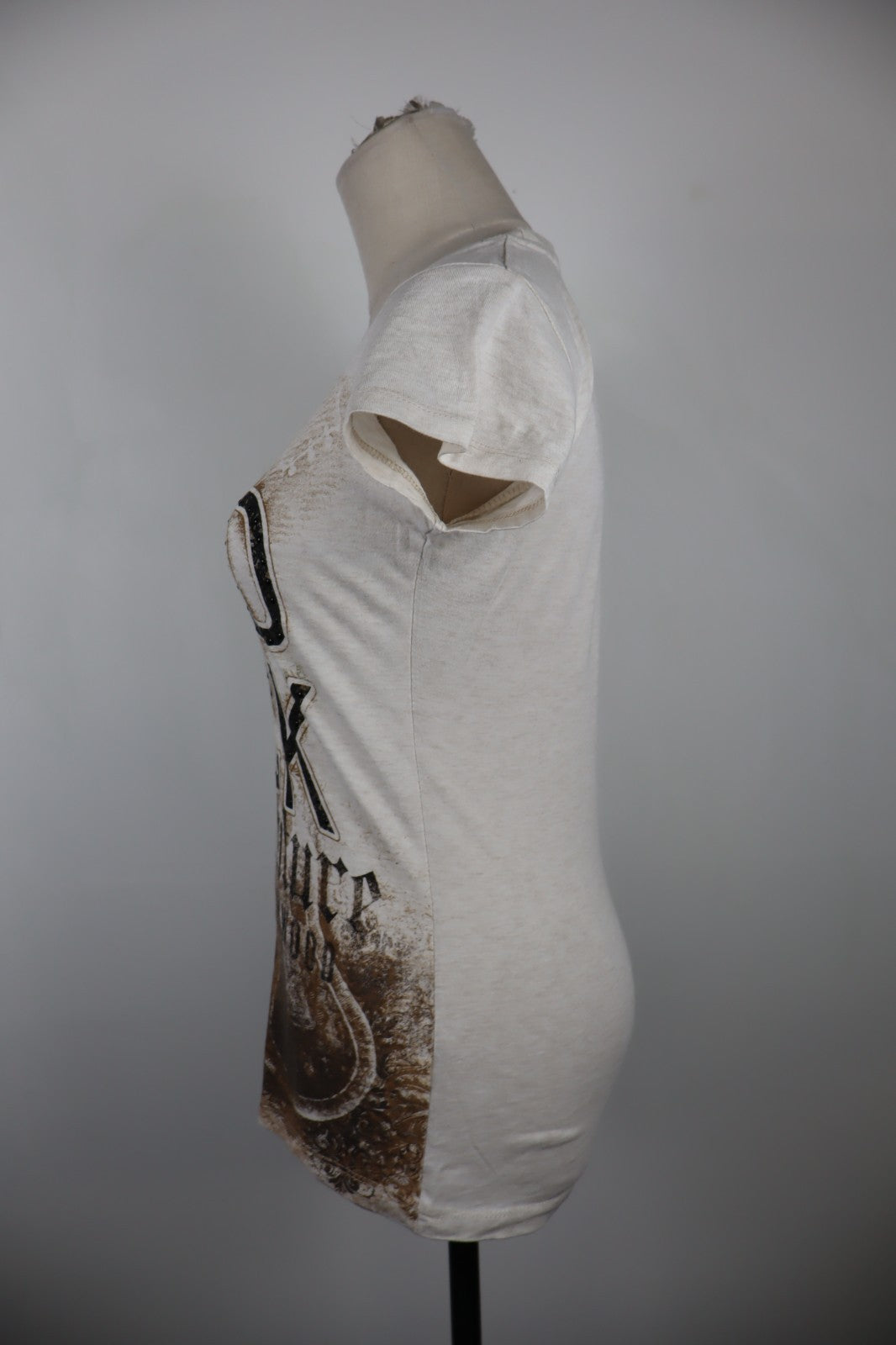 HARD ROCK MAGLIA DONNA TG. S WOMAN CASUAL VINTAGE T-SHIRT TOP COTONE LOGO