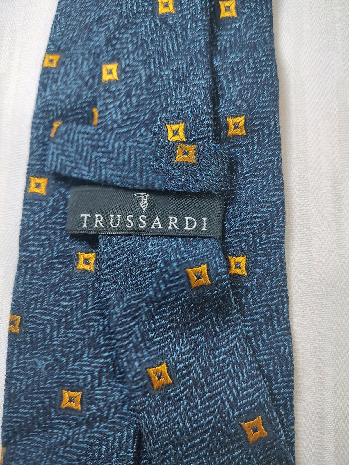 TRUSSARDI LANA  SILK TIE SETA CRAVATTA NECKTIE MADE IN ITALY CLASSIC