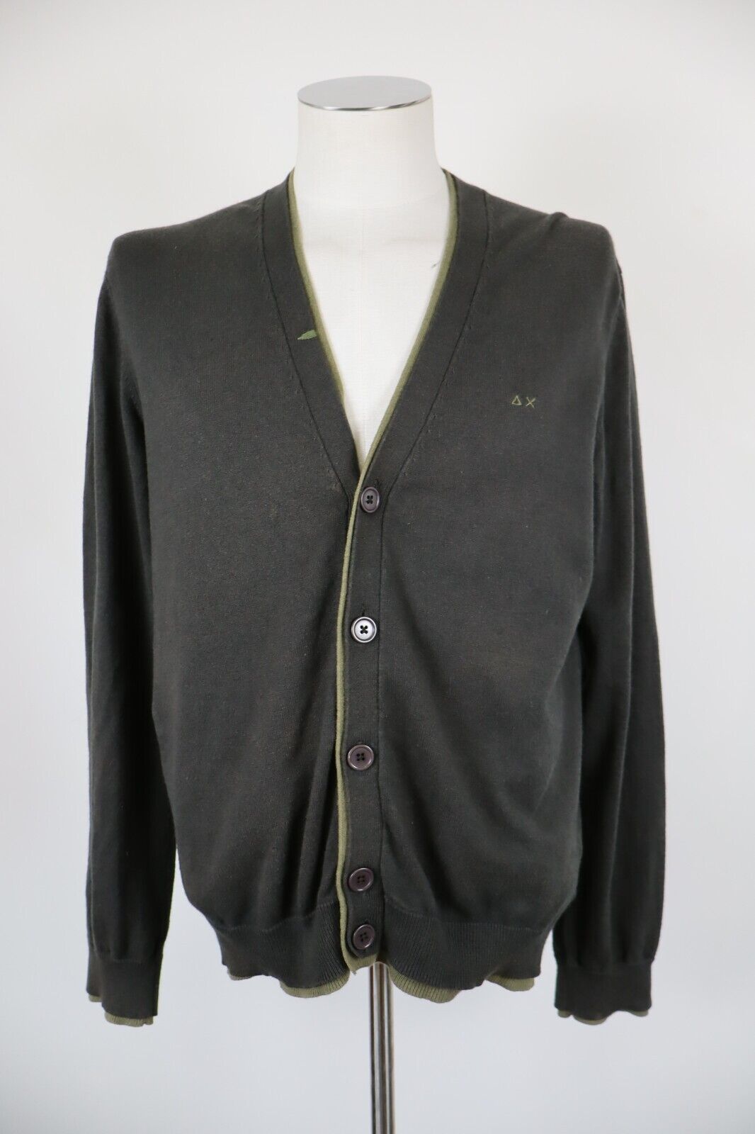SUN68 CARDIGAN MAGLIONE UOMO Tg. L MAN SWEATER CASUAL VINTAGE COTONE CASHMERE