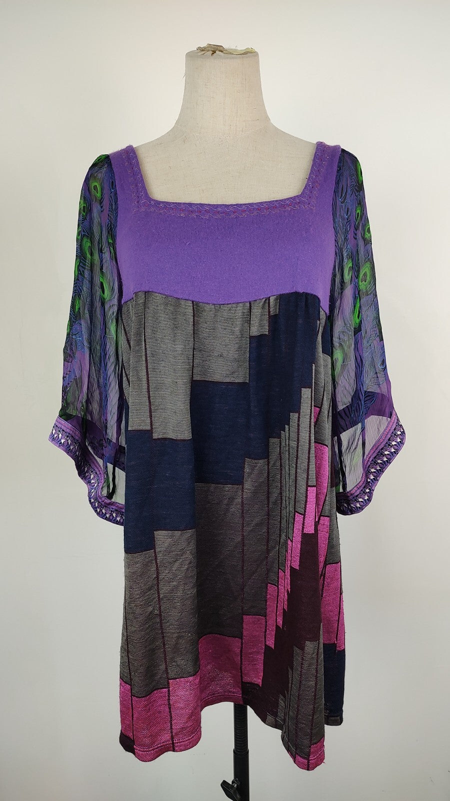 CUSTO BARCELONA VESTITO DONNA TG. 2 WOMAN CASUAL VINTAGE DRESS