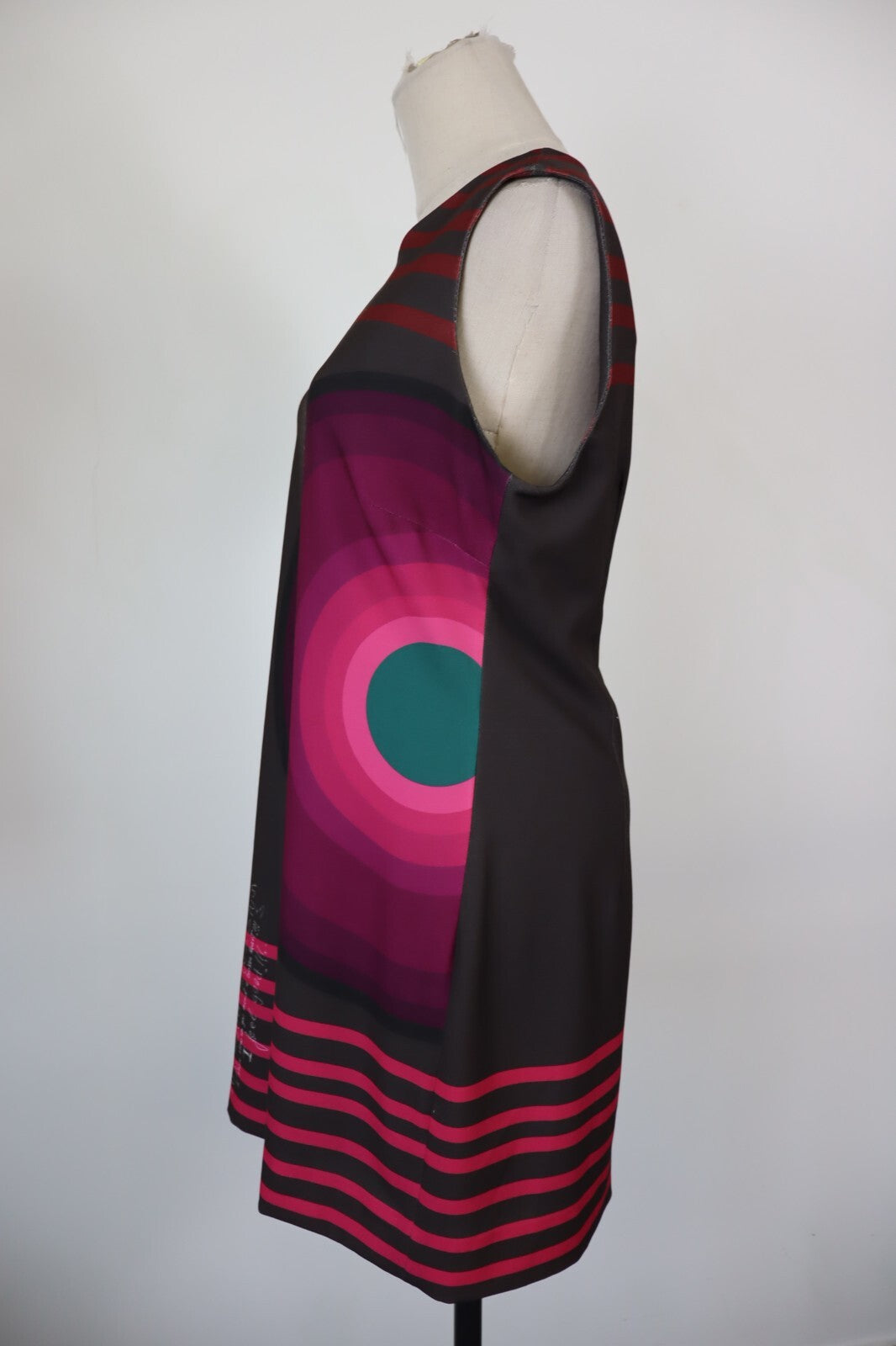 DESIGUAL VESTITO DONNA TG. 42 WOMAN CASUAL VINTAGE DRESS ABITO CERNIERA