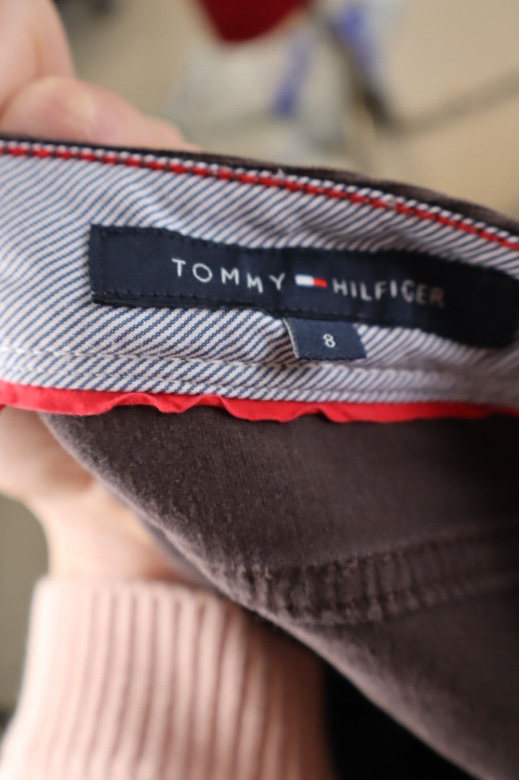 TOMMY HILFIGER PANTALONE DONNA TG 8 WOMAN VINTAGE PANTS COTONE VELLUTO