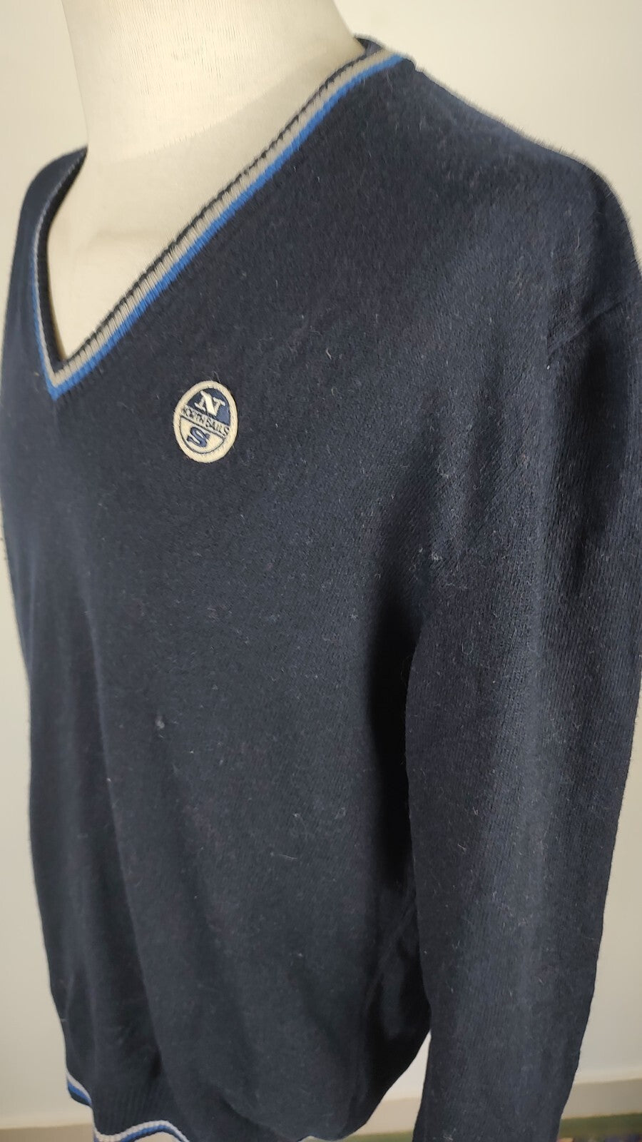 NORTH SAILS MAGLIONE LANA WOOL VINTAGE UOMO Tg. 2XL MAN SWEATER CASUAL