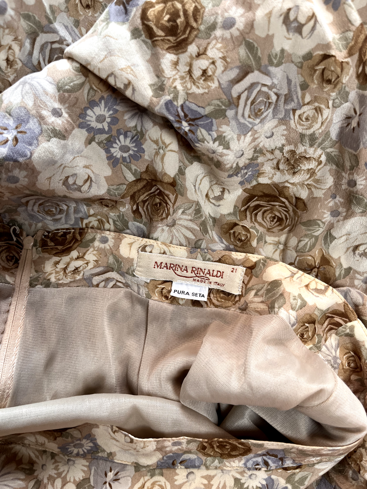 MARINA RINALDI GONNA DONNA WOMAN SKIRT TG. 46 VINTAGE CASUAL SETA