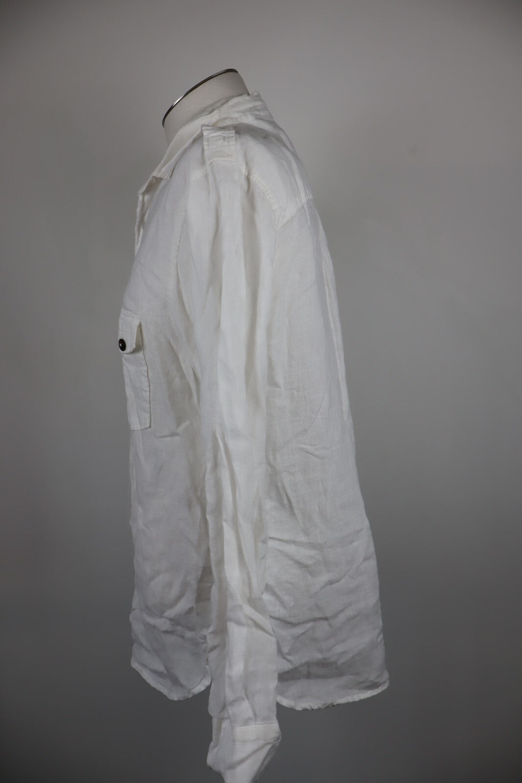 LIU JO CAMICIA UOMO LINO TG. 16 41 MAN CASUAL VINTAGE LINEN SHIRT BIANCO BOTTONI