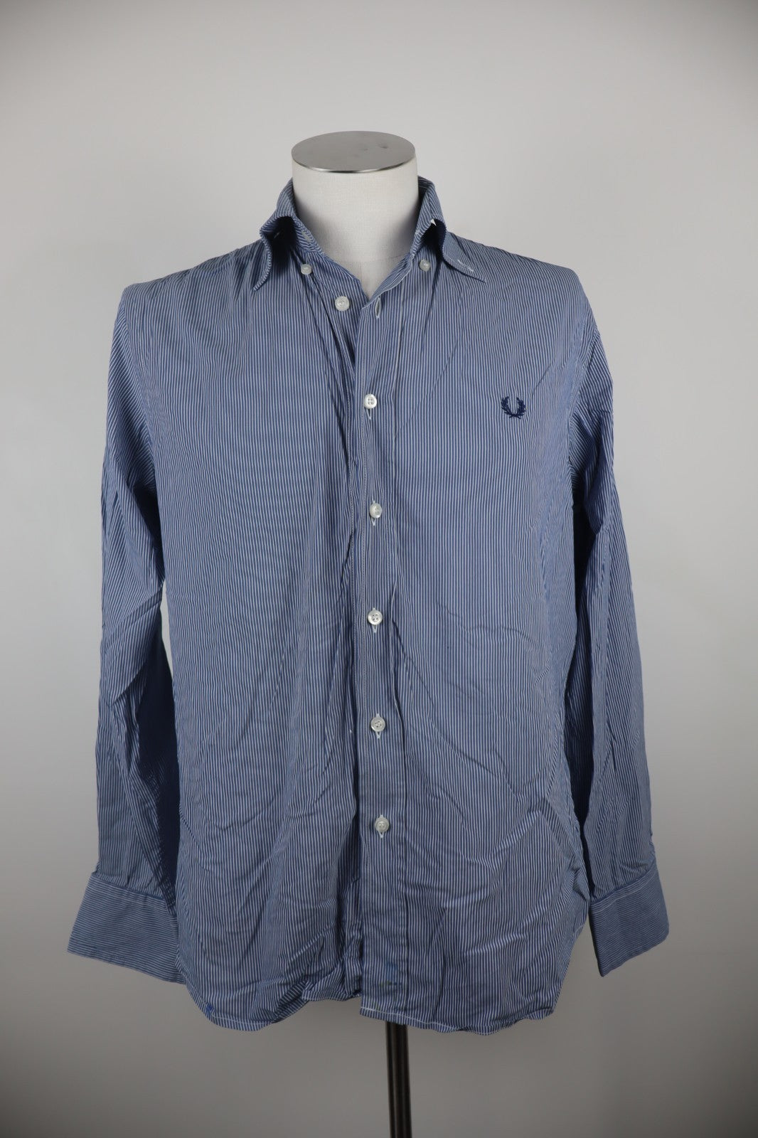 FRED PERRY CAMICIA UOMO TG S MAN CASUAL VINTAGE SHIRT COTONE COTTON LOGO RIGHE