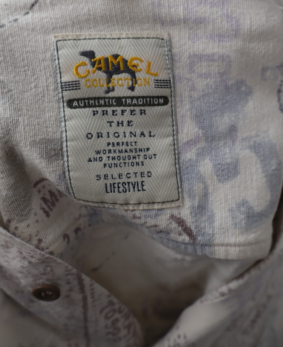 CAMEL COLLECTION CAMICIA UOMO COTONE TG. M MAN CASUAL VINTAGE COTTON SHIRT