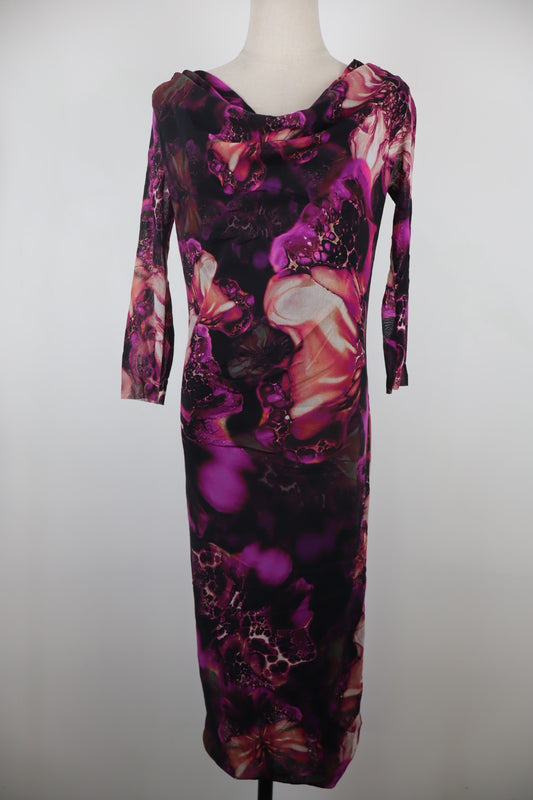 FUZZI VESTITO ABITO DONNA TG. XL WOMAN CASUAL VINTAGE DRESS MANICHE LUNGHE