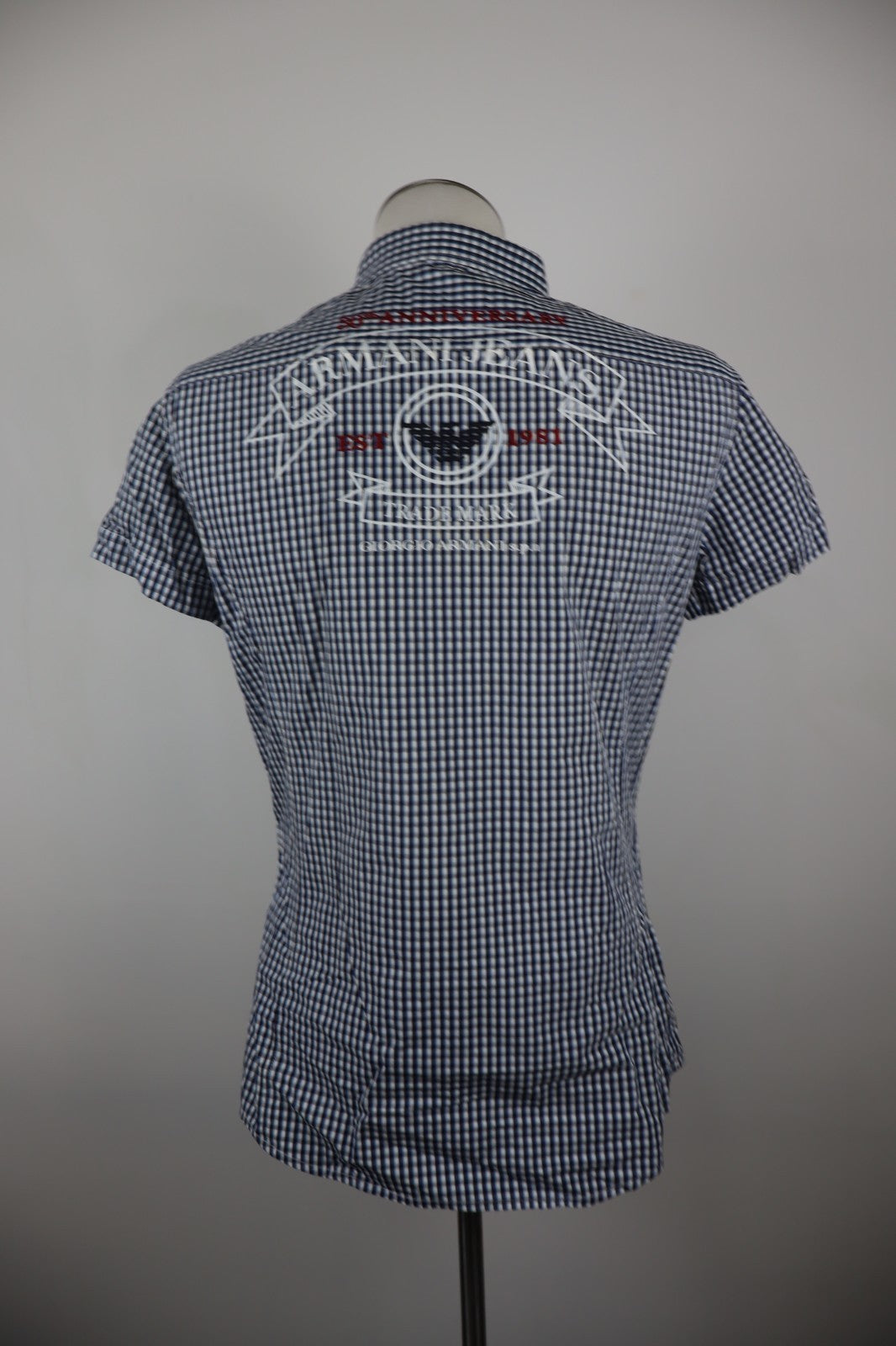 AJ ARMANI JEANS CAMICIA UOMO COTONE TG. M MAN CASUAL VINTAGE COTTON SHIRT LOGO
