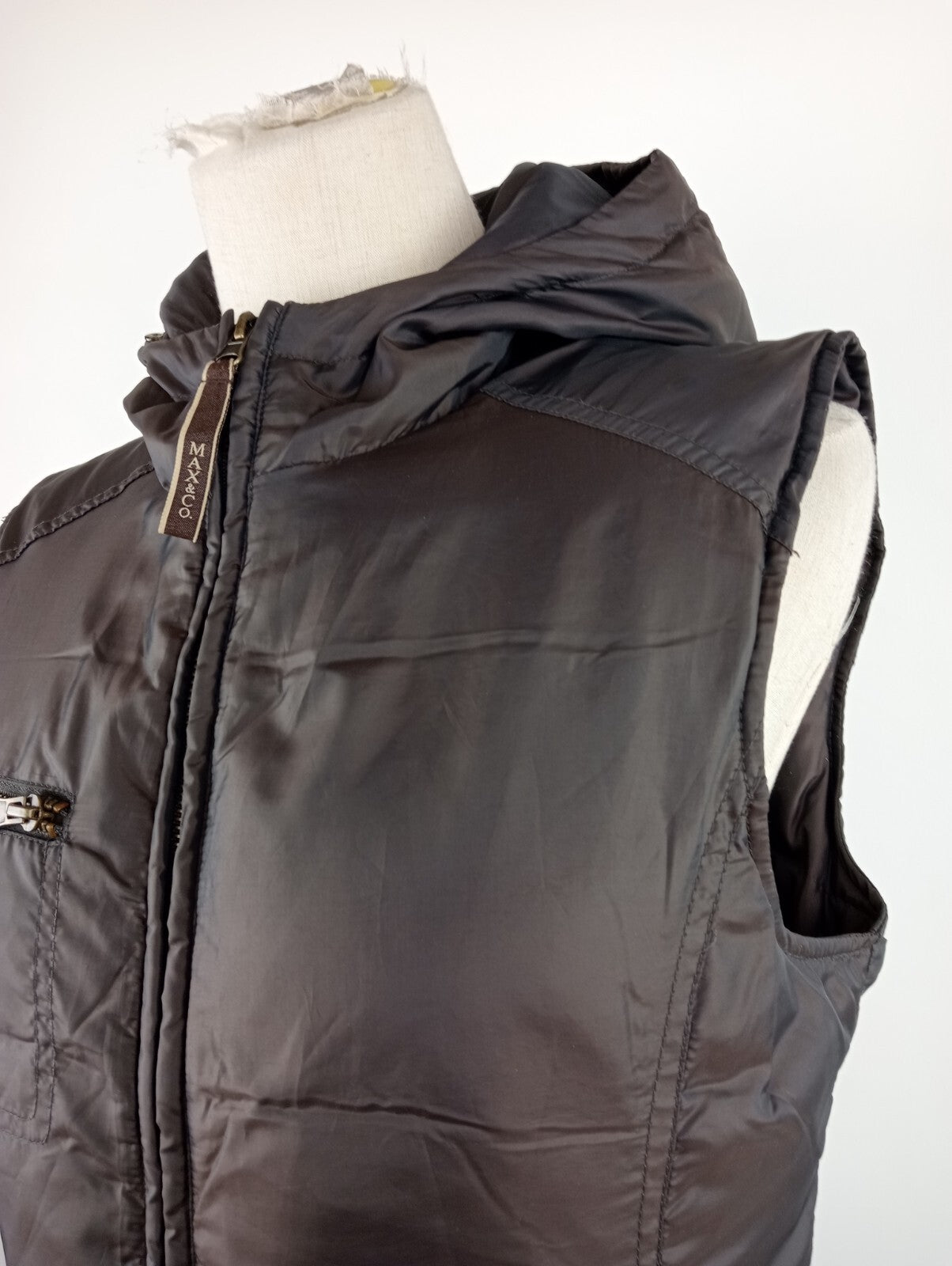 MAX & CO GIUBBINO SMANICATO GILET DONNA Tg. 42 WOMAN CASUAL JACKET VINTAGE ITALY