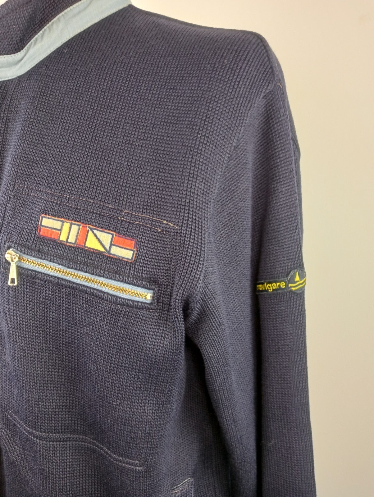 NAVIGARE MAGLIONE LANA VINTAGE UOMO Tg. L MAN SWEATER CASUAL MADE IN ITALY