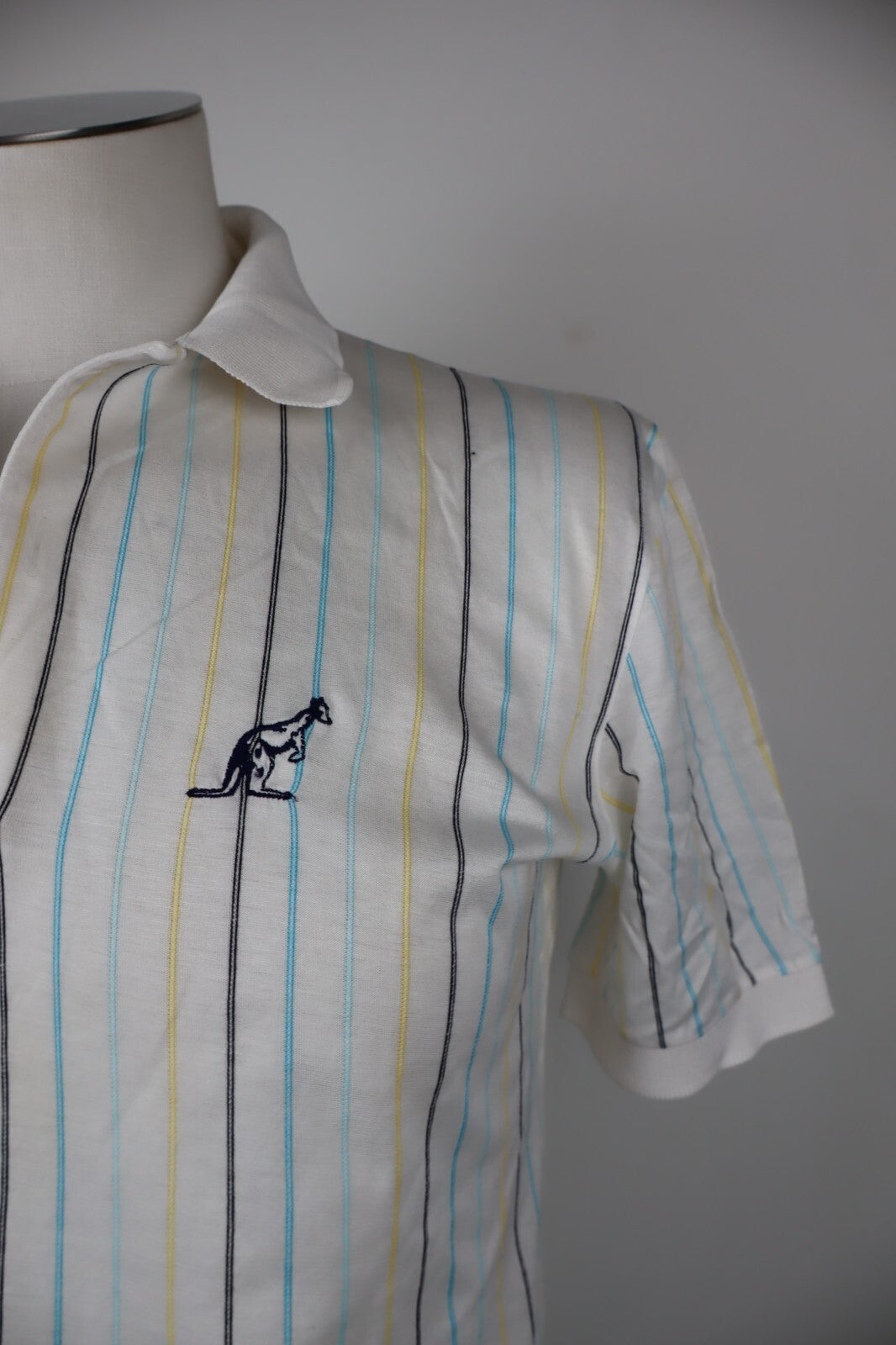 AUSTRALIAN MAGLIA POLO A RIGHE T-SHIRT UOMO TG. 50 MAN CASUAL VINTAGE  COTONE