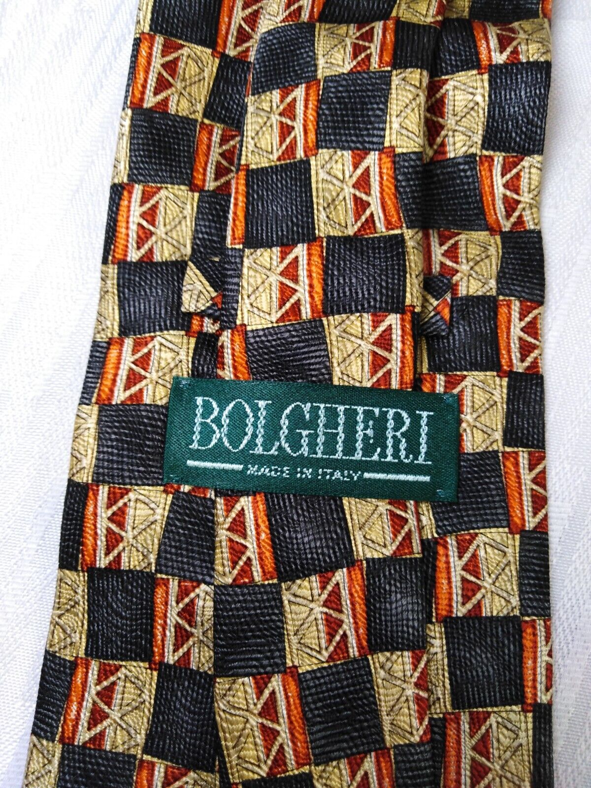 VILLA BOLGHERI 100%  SILK TIE SETA CRAVATTA NECKTIE MADE IN ITALY