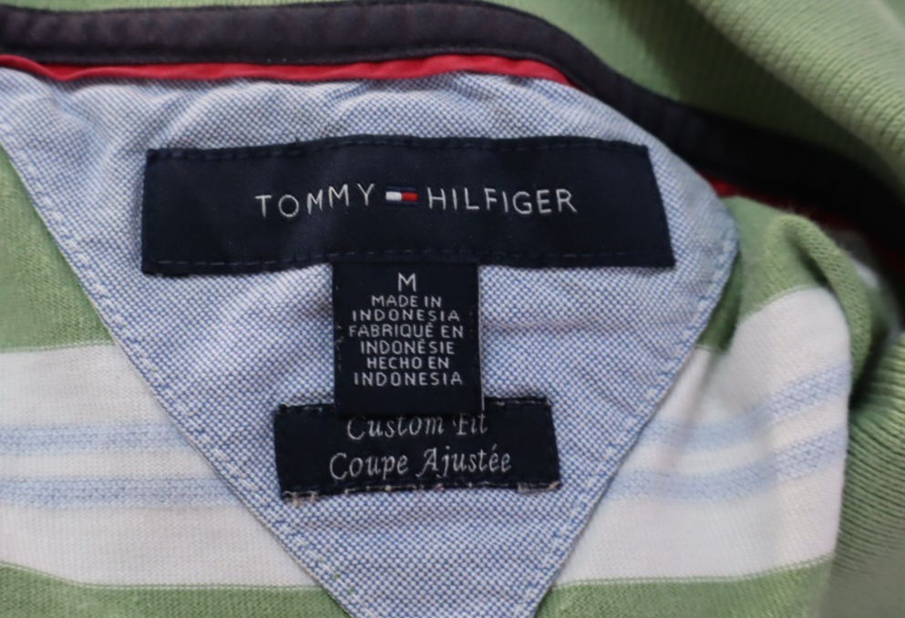 TOMMY HILFIGER POLO MAGLIA COTONE UOMO M MAN SHIRT CASUAL VINTAGE COTTON RIGHE