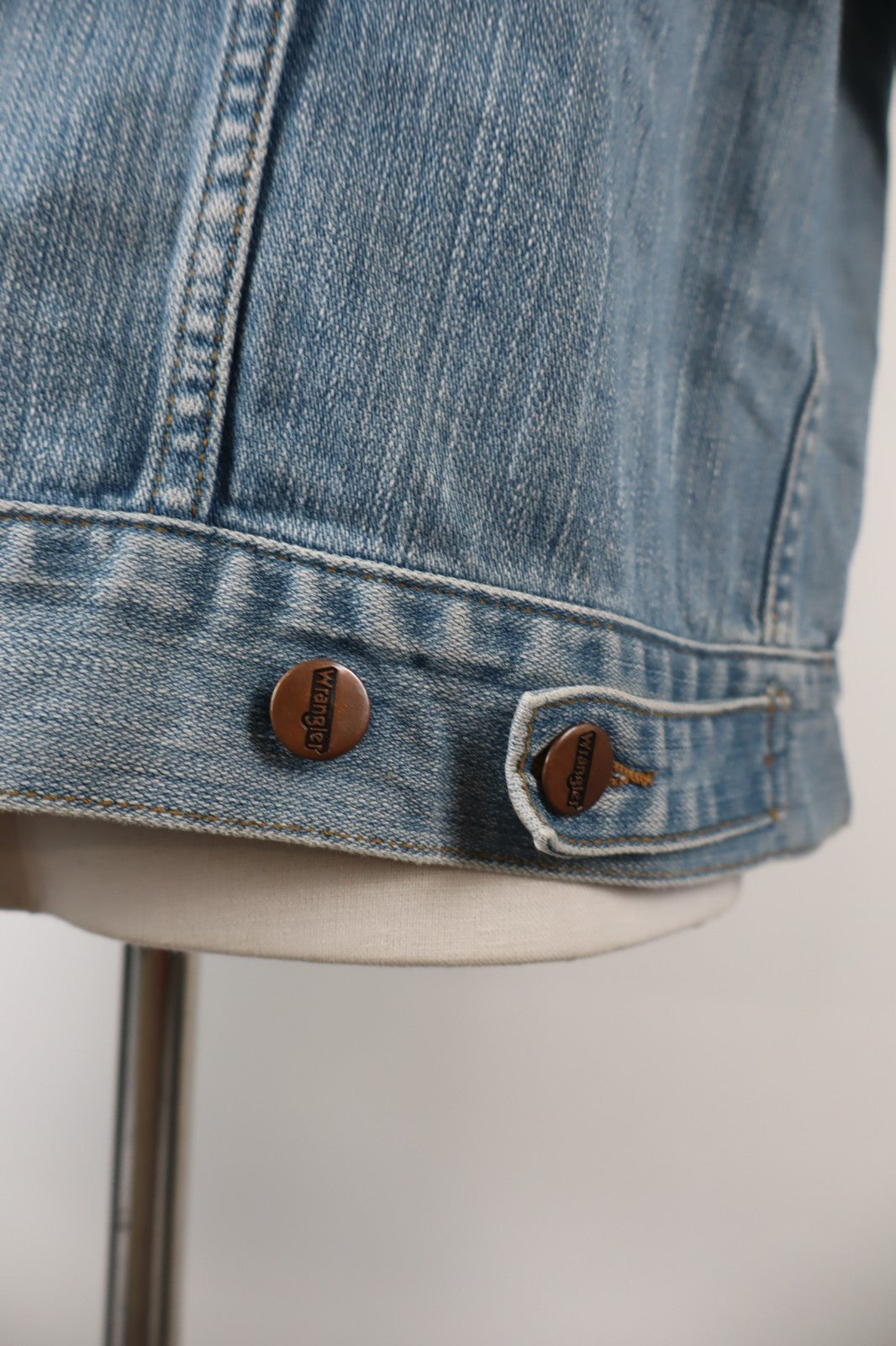 WRANGLER GIUBBINO JEANS DENIM GIACCA UOMO TG L MAN CASUAL JACKET VINTAGE COTONE