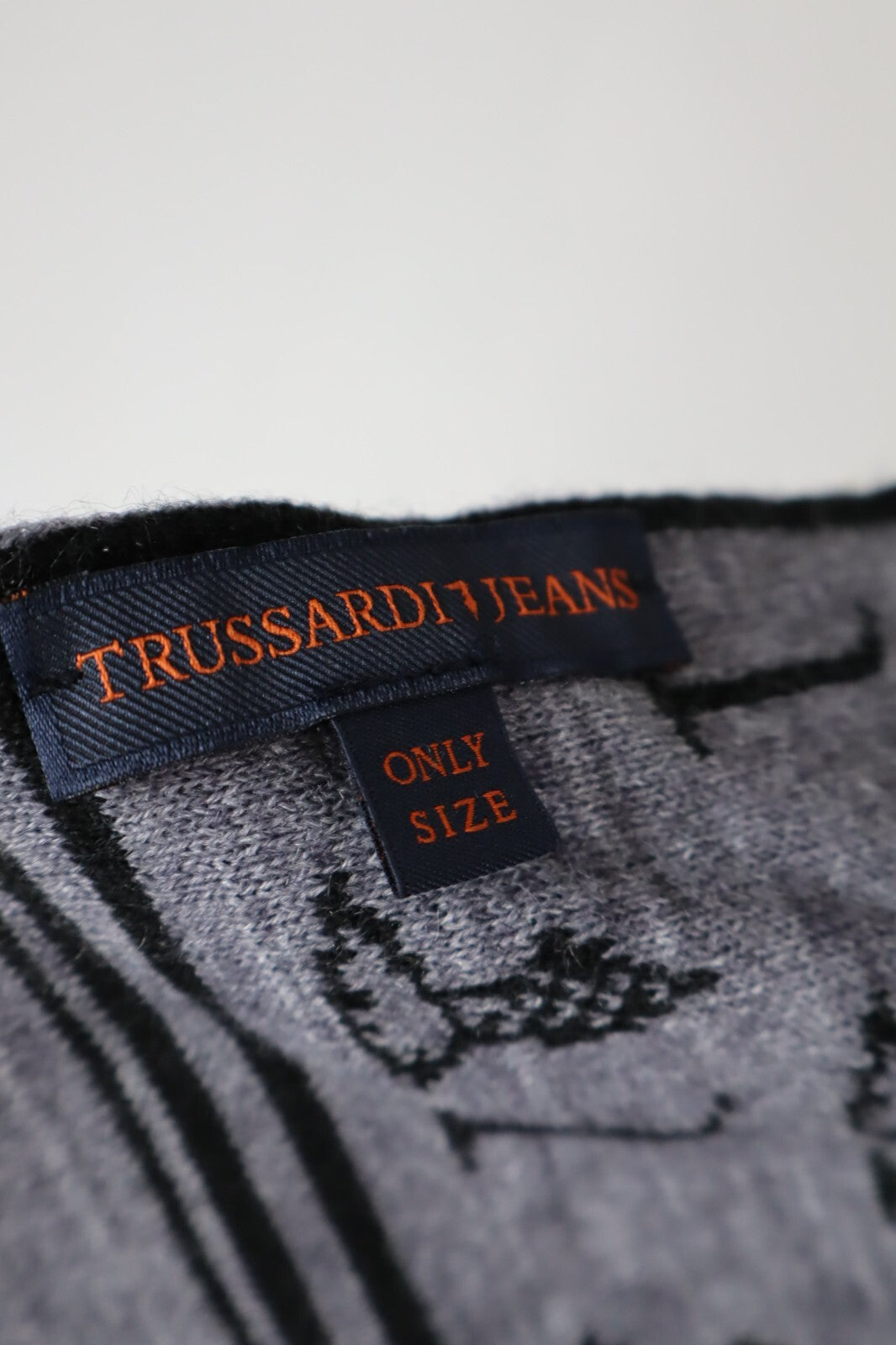 TRUSSARDI SCIARPA LANA UOMO DONNA UNISEX WOMAN MAN VINTAGE CASUAL SCARF