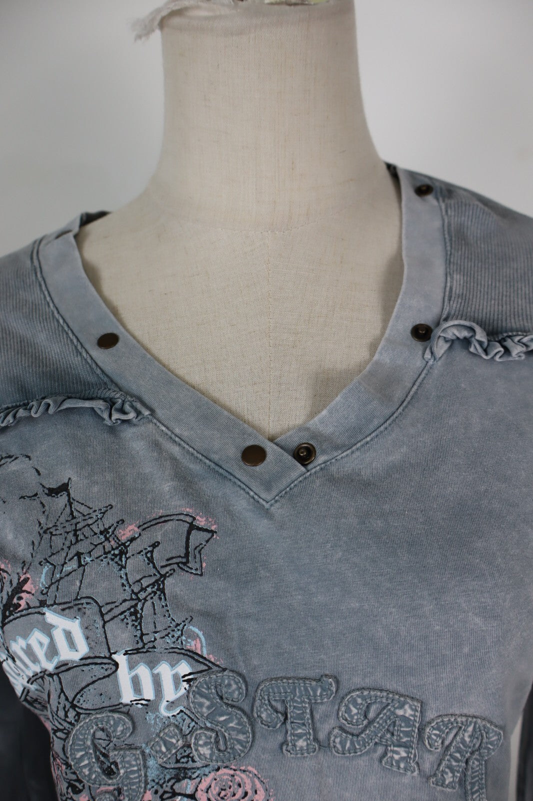 G-STAR MAGLIA DONNA TG. L CASUAL VINTAGE T-SHIRT COTONE COTTON