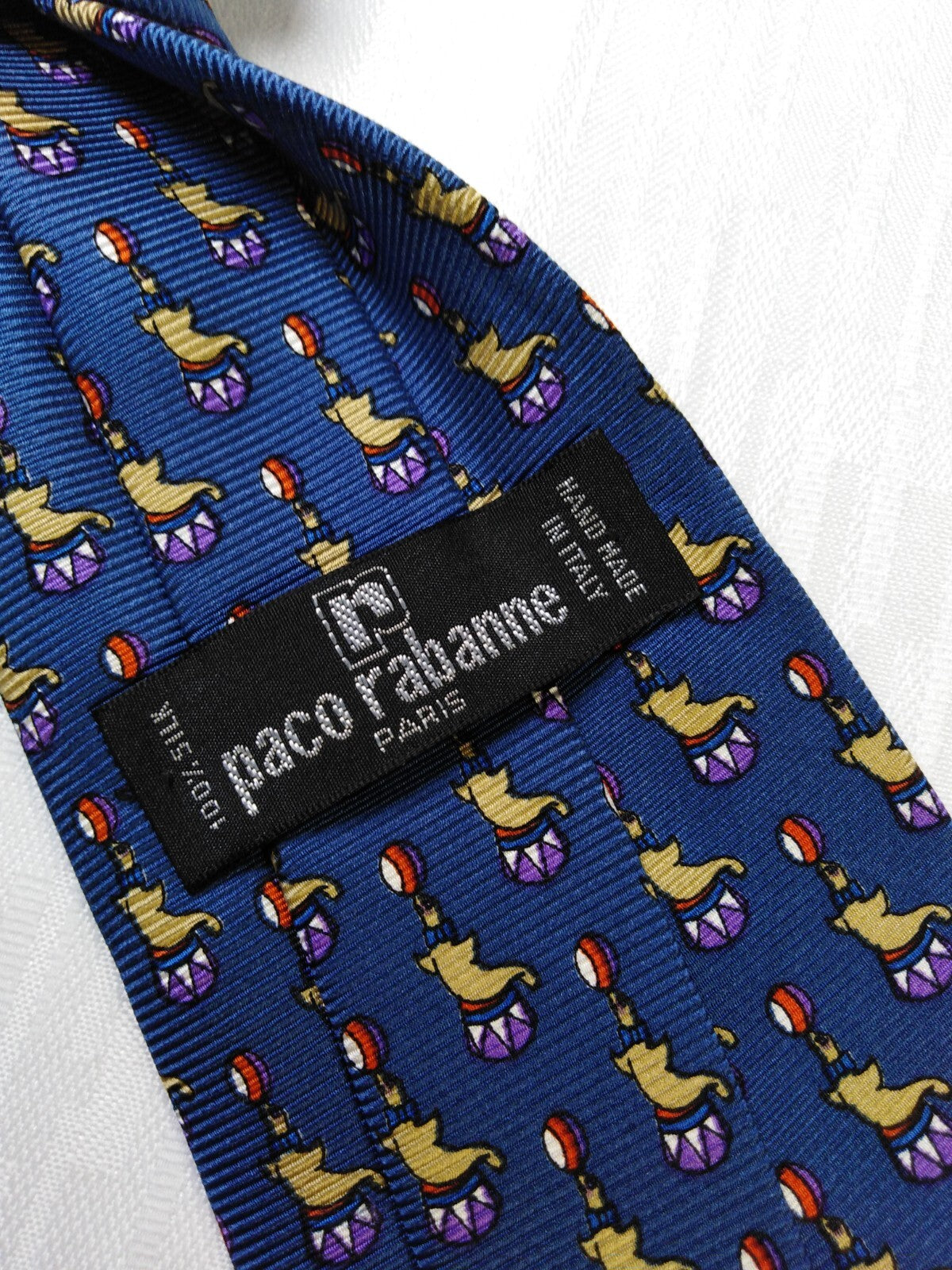 PACO RABANNE 100% SILK TIE SETA CRAVATTA NECKTIE MADE IN ITALY CLASSIC